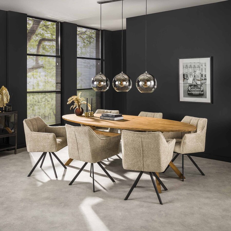 Raster Zand Bouclé Draaistoel Raster Zand Bouclé Draaistoel