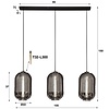 Tub Chromed Glass Hanglamp 3L