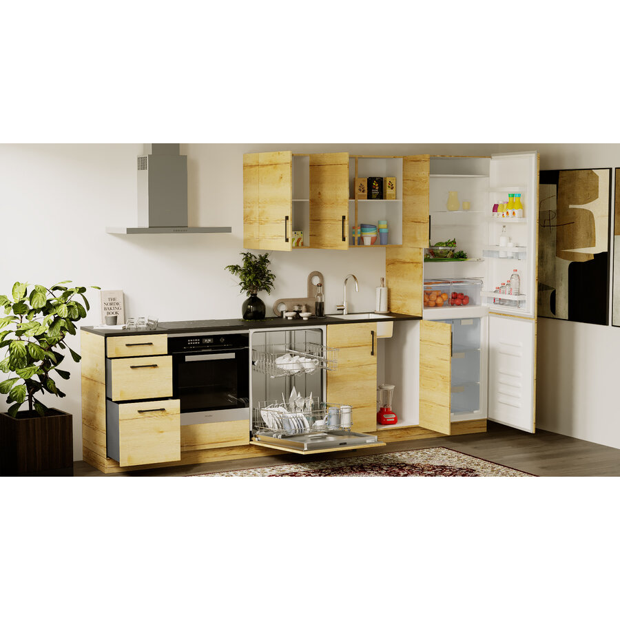 Trendy Basil Rechte Keuken Eiken Goudbruin Trendy Basil Rechte Keuken Eiken Goudbruin