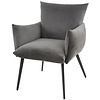 Lobby Antraciet Velvet Eetkamerfauteuil