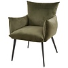 Lobby Groen Velvet Eetkamerfauteuil