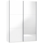 Jutzler Hoogglans Wit/Spiegel 152 cm Schuifdeurkast Jutzler Hoogglans Wit/Spiegel 152 cm Schuifdeurkast