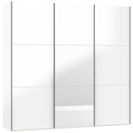 Jutzler Hoogglans Wit/Spiegel 228 cm Schuifdeurkast Jutzler Hoogglans Wit/Spiegel 228 cm Schuifdeurkast