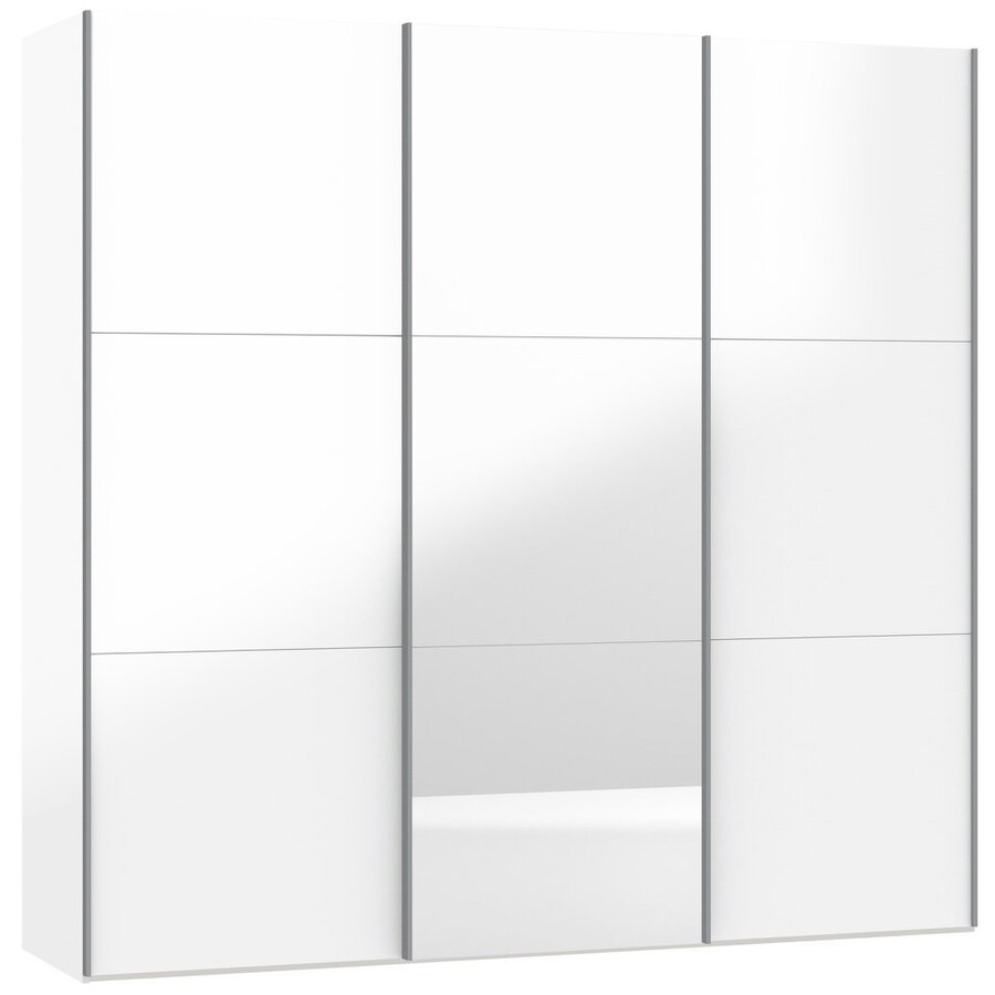 Hoogglans Wit/Spiegel 228 cm Schuifdeurkast Hoogglans Wit/Spiegel 228 cm Schuifdeurkast