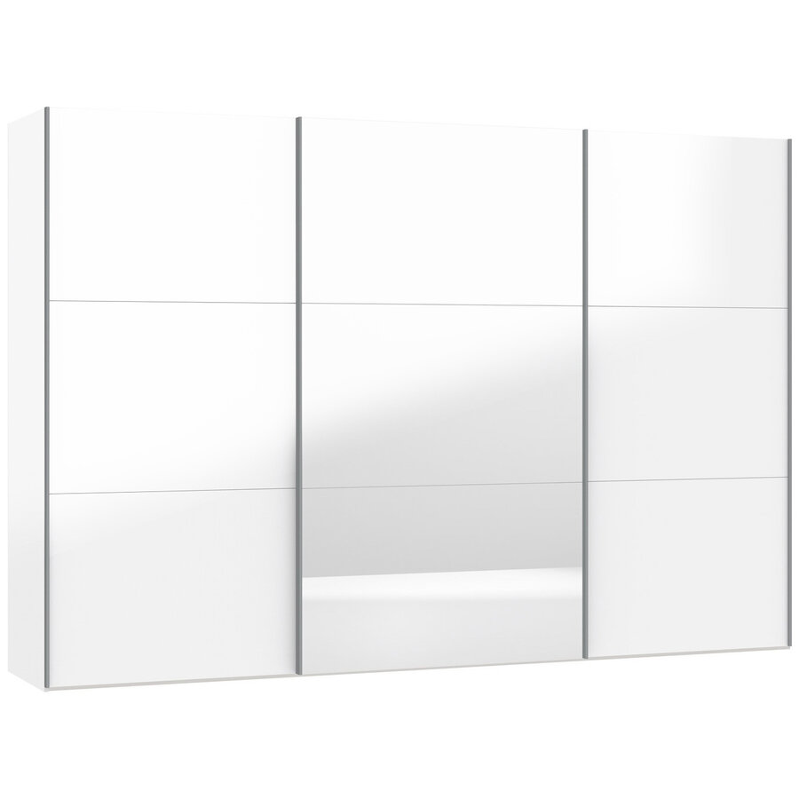 Hoogglans Wit/Spiegel 328 cm Schuifdeurkast Hoogglans Wit/Spiegel 328 cm Schuifdeurkast