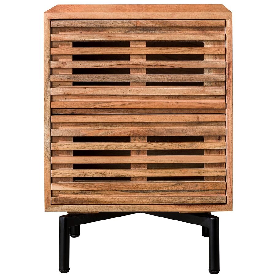 Slide Massief Acacia Nachtkastje 2-Lades Slide Massief Acacia Nachtkastje 2-Lades