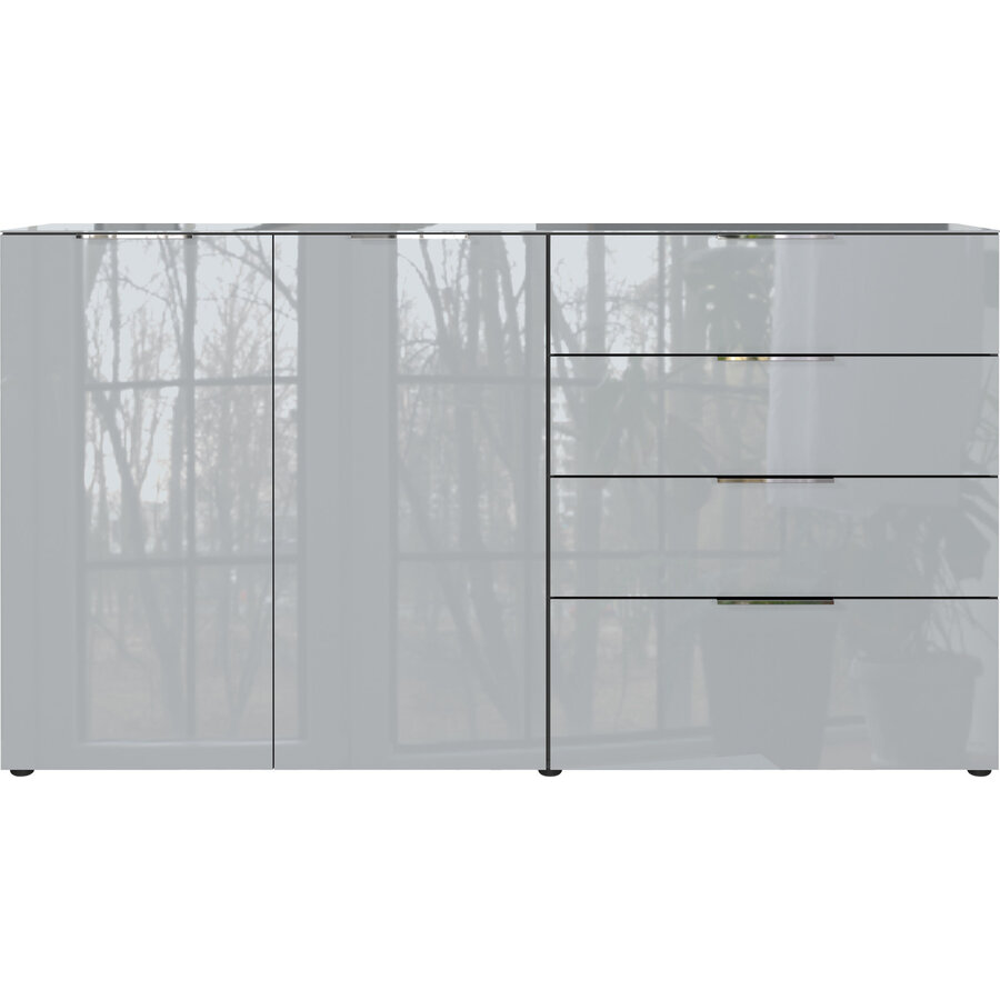 Oakland Grafiet/Zilvergrijs Dressoir 2-Deuren 4-Lades Oakland Grafiet/Zilvergrijs Dressoir 2-Deuren 4-Lades