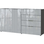 Germania Oakland Grafiet/Zilvergrijs Dressoir 2-Deuren 4-Lades Germania Oakland Grafiet/Zilvergrijs Dressoir 2-Deuren 4-Lades