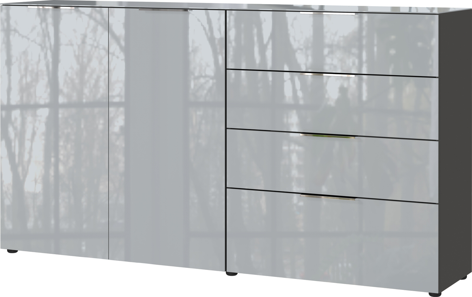 Germania Oakland Grafiet/Zilvergrijs Dressoir 2-Deuren 4-Lades