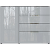 Oakland Grafiet/Zilvergrijs Dressoir 1-Deur 4-Lades