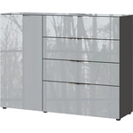 Germania Oakland Grafiet/Zilvergrijs Dressoir 1-Deur 4-Lades Germania Oakland Grafiet/Zilvergrijs Dressoir 1-Deur 4-Lades