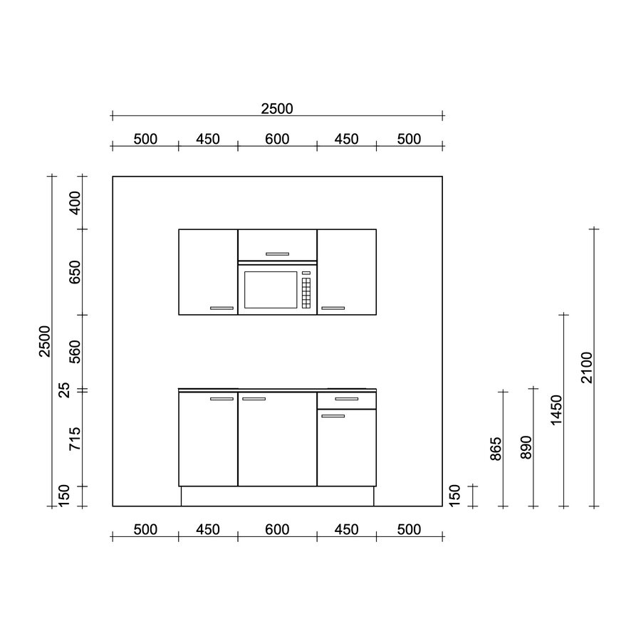 Turin Kaneel Rechte Keuken Grafiet
