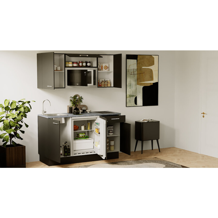 Turin Kaneel Rechte Keuken Zwart Turin Kaneel Rechte Keuken Zwart