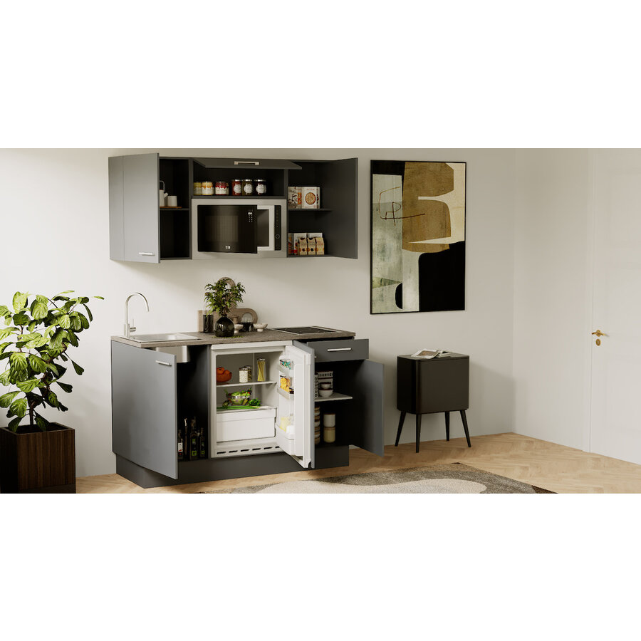 Turin Kaneel Rechte Keuken Grafiet