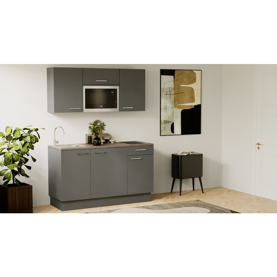 Turin Kaneel Rechte Keuken Grafiet