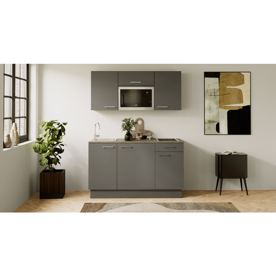 Turin Kaneel Rechte Keuken Grafiet