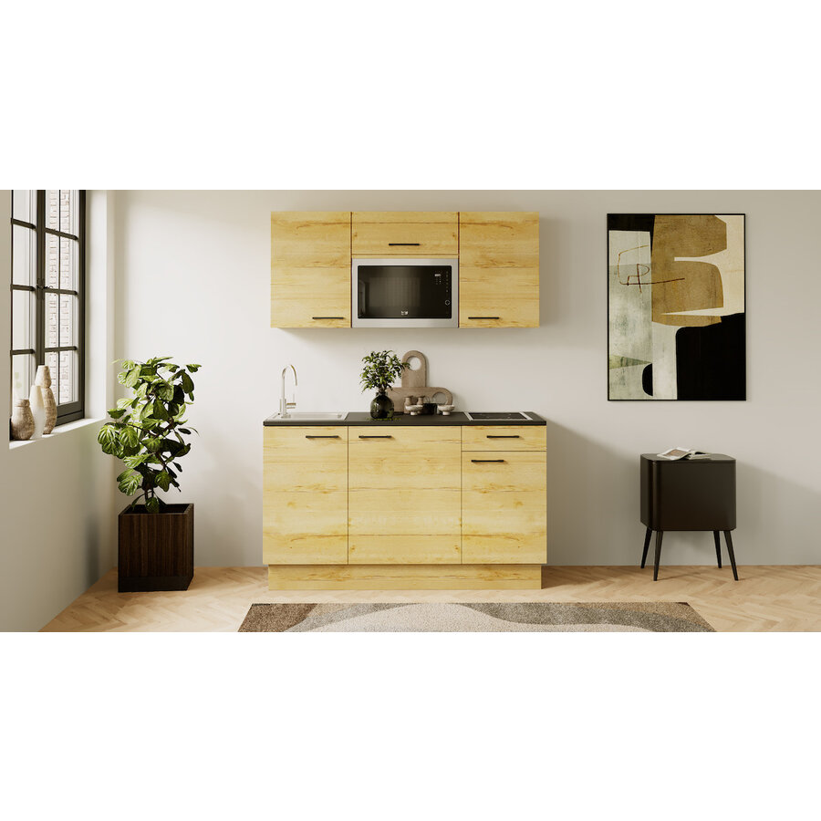 Trendy Kaneel Rechte Keuken Eiken Goudbruin Trendy Kaneel Rechte Keuken Eiken Goudbruin