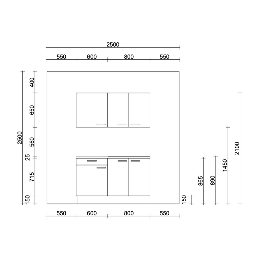 Turin Nigella Rechte Keuken Cashmere