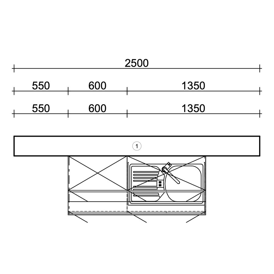 Turin Nigella Rechte Keuken Grafiet