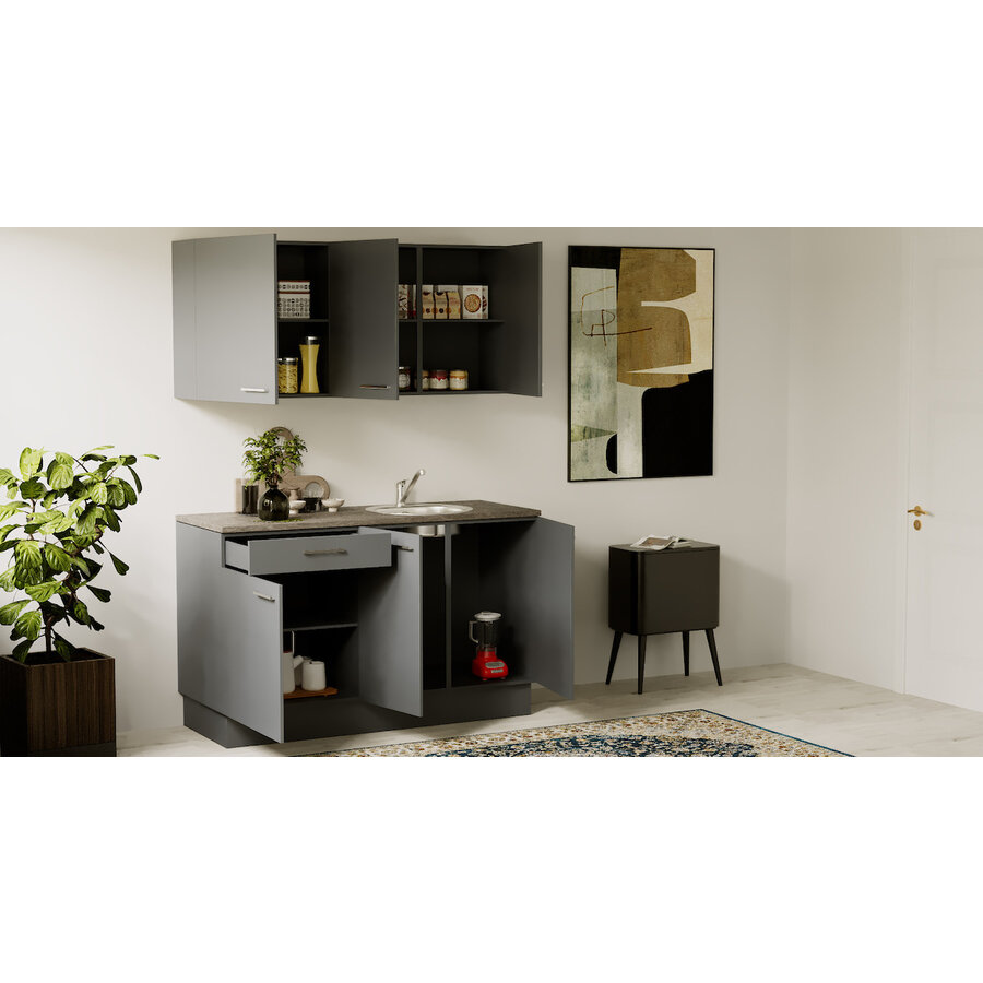 Turin Nigella Rechte Keuken Grafiet