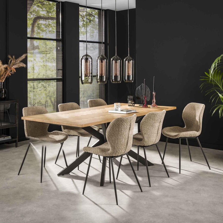 Guru Visgraat Eiken Eettafel 200 cm Guru Visgraat Eiken Eettafel 200 cm