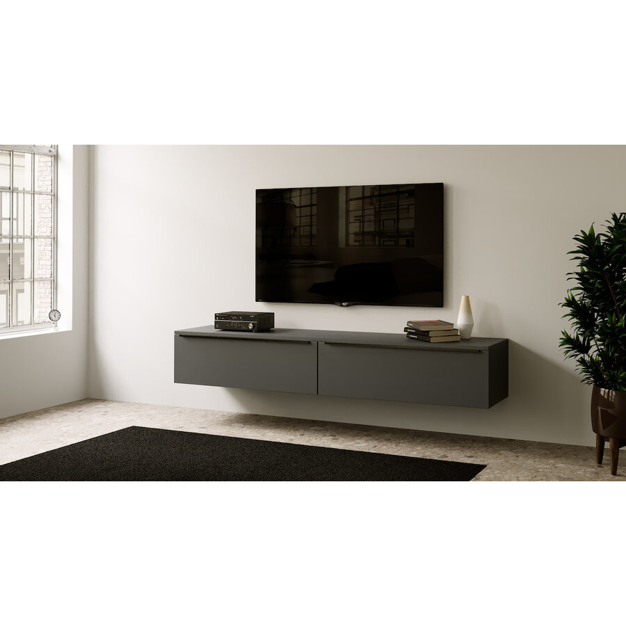Levana Grafiet 200 cm TV Wandmeubel Levana Grafiet 200 cm TV Wandmeubel
