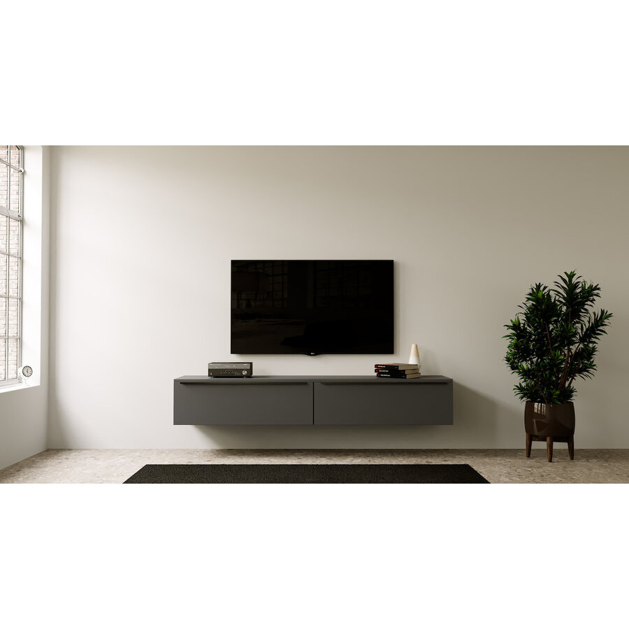 Levana Grafiet 200 cm TV Wandmeubel Levana Grafiet 200 cm TV Wandmeubel