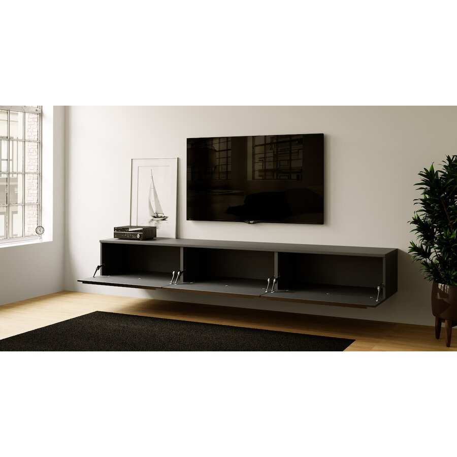 Levana Grafiet 270 cm TV Wandmeubel Levana Grafiet 270 cm TV Wandmeubel