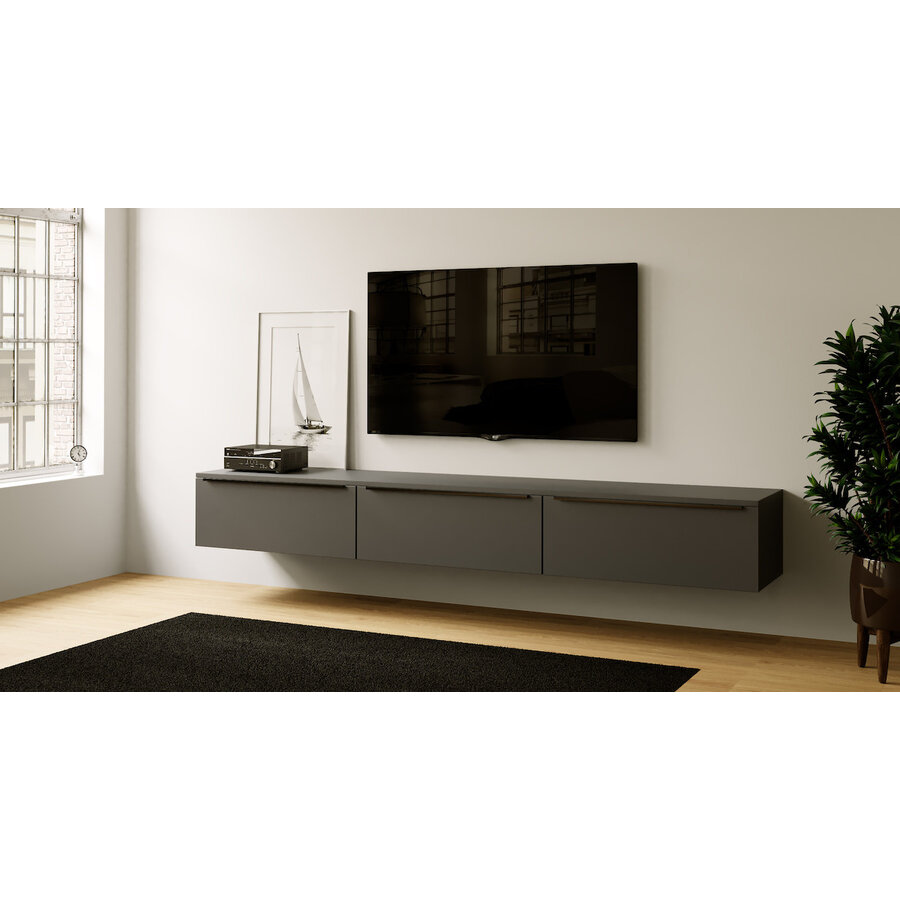 Levana Grafiet 270 cm TV Wandmeubel Levana Grafiet 270 cm TV Wandmeubel