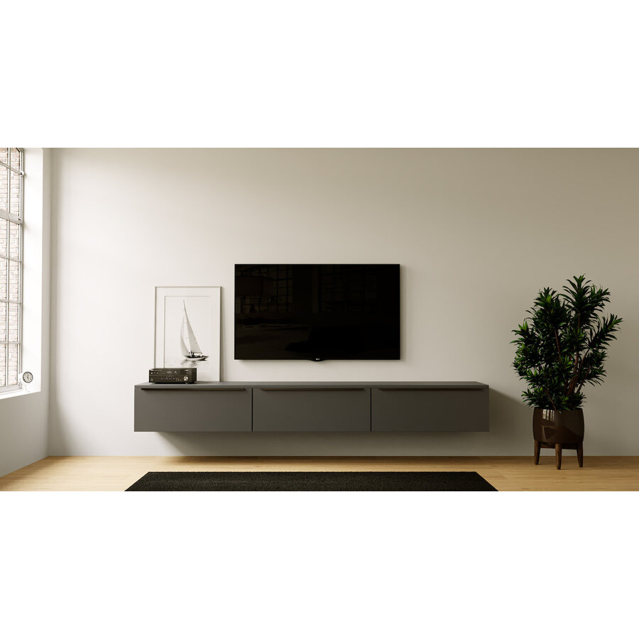 Levana Grafiet 270 cm TV Wandmeubel Levana Grafiet 270 cm TV Wandmeubel