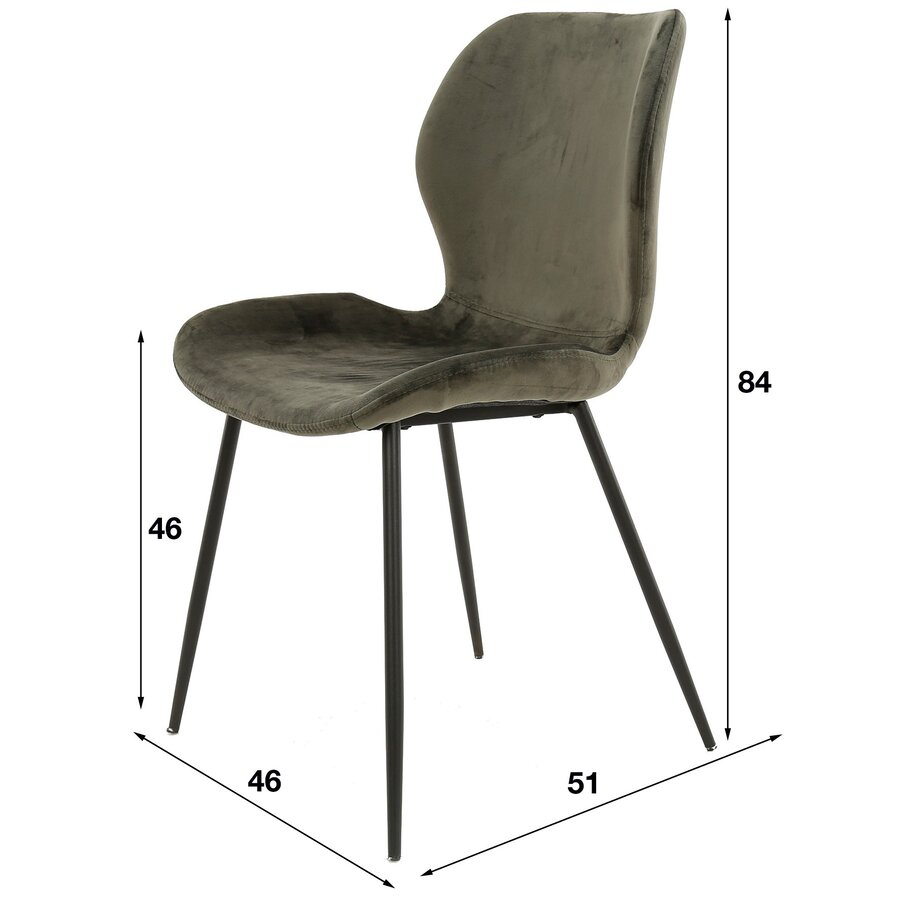 Ela Champagne Velvet Eetkamerstoel Ela Champagne Velvet Eetkamerstoel