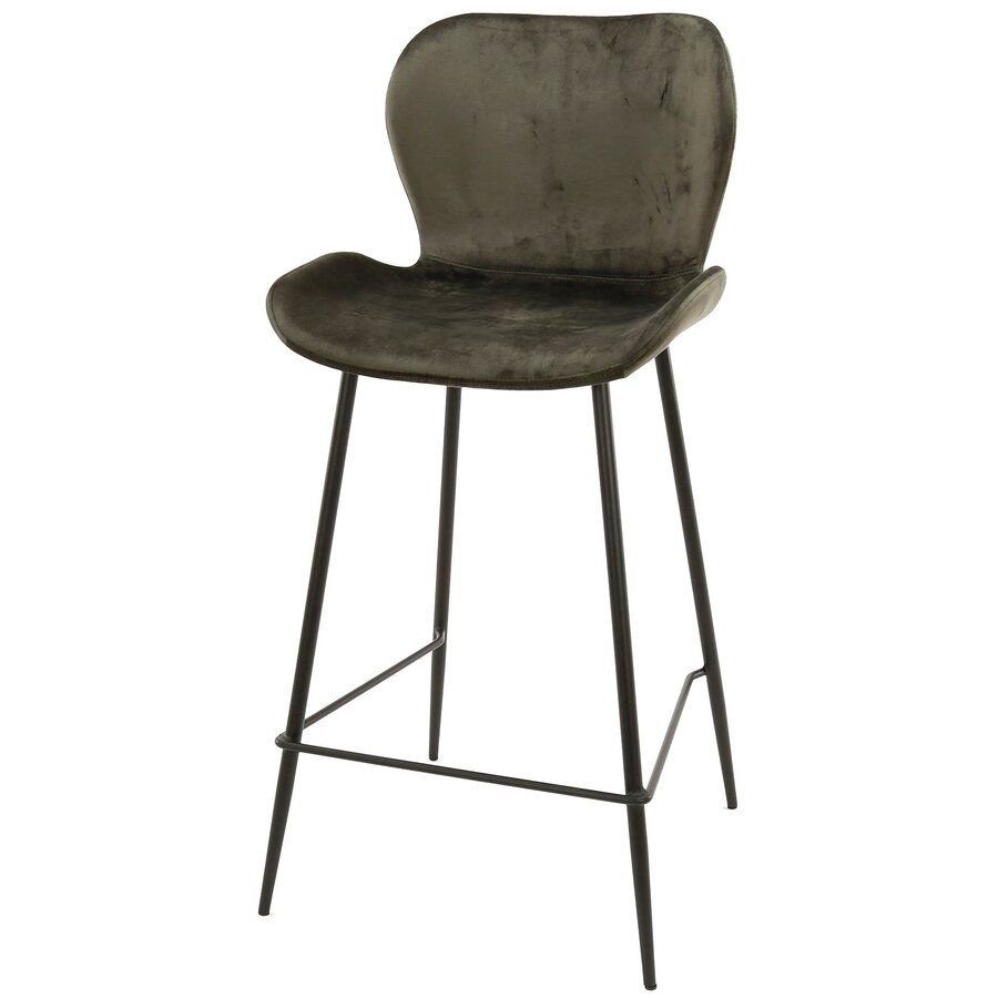 Ela Antraciet Velvet Barstoel Ela Antraciet Velvet Barstoel