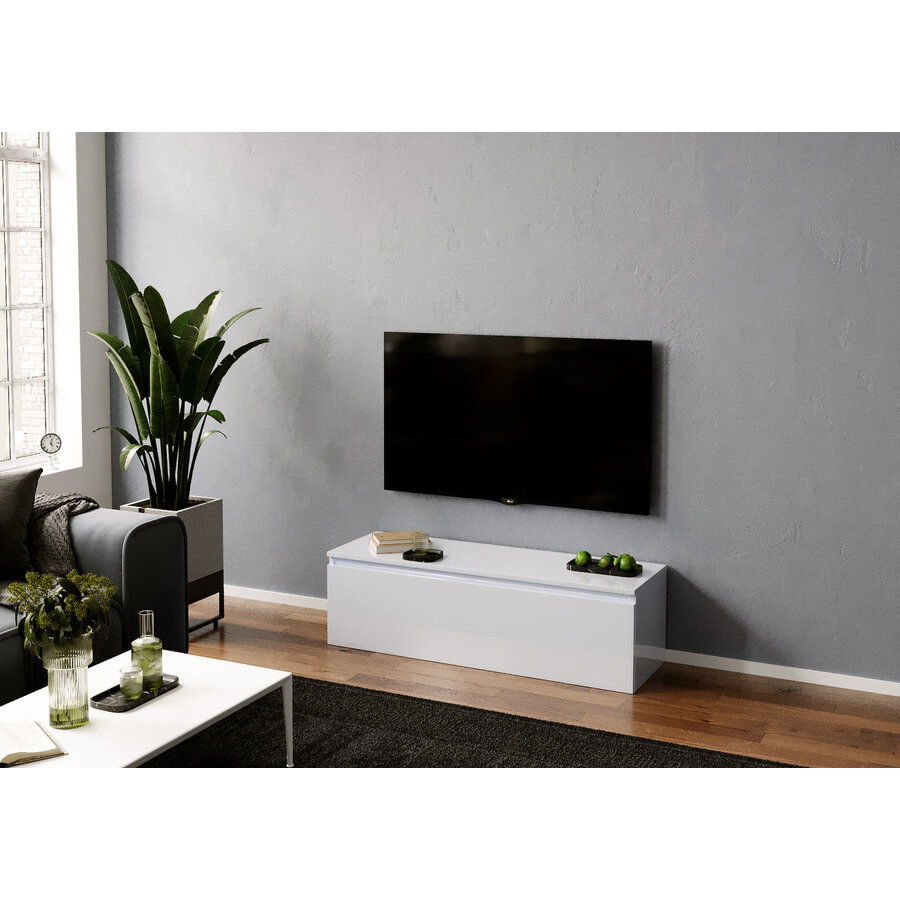 Ezra 138 cm TV Meubel Hoogglans Wit Ezra 138 cm TV Meubel Hoogglans Wit