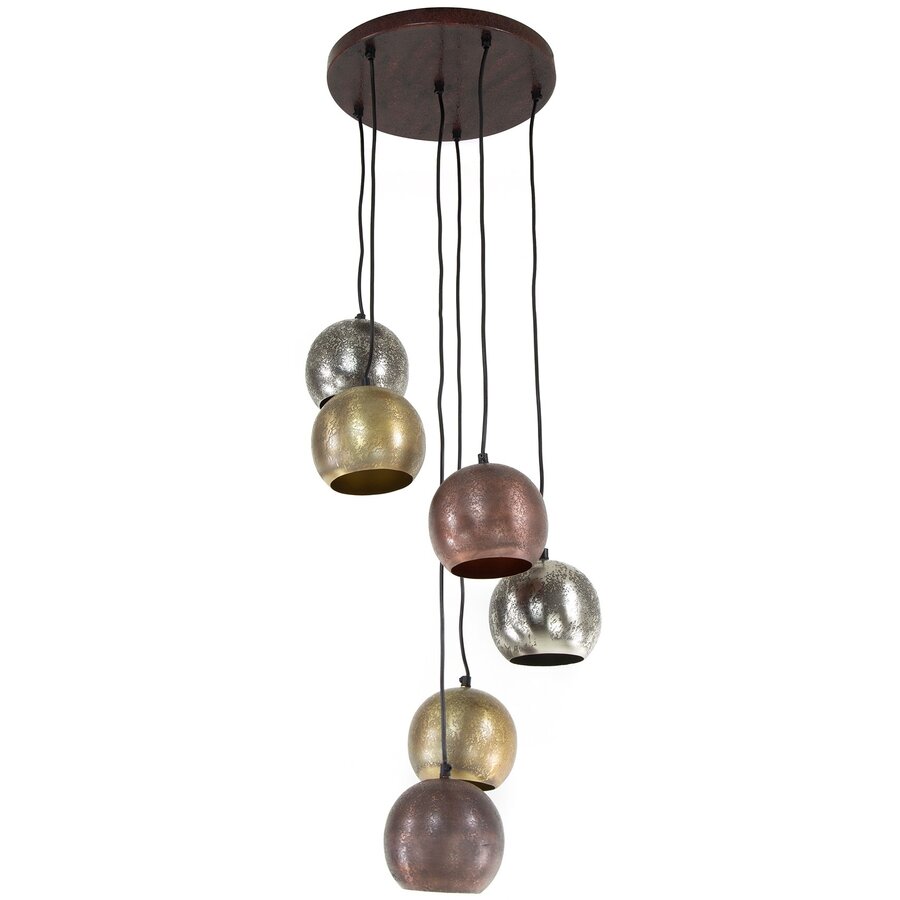 Metal Print Getrapt Hanglamp 6x Bol Metal Print Getrapt Hanglamp 6x Bol