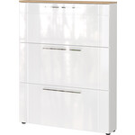 Germania Astona HG Wit / Eiken Schoenenkast 3-Kleppen Germania Astona HG Wit / Eiken Schoenenkast 3-Kleppen