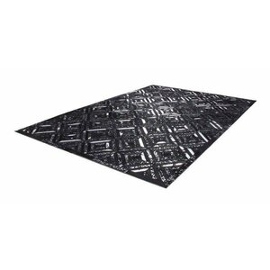 Spark Vloerkleed 80 x 150 cm Zwart/Zilver