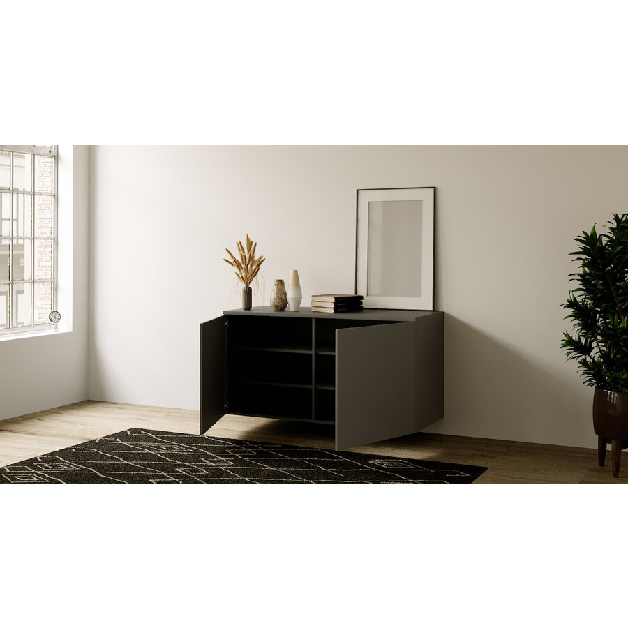 Neve Grafiet 120 cm Zwevend Dressoir Neve Grafiet 120 cm Zwevend Dressoir