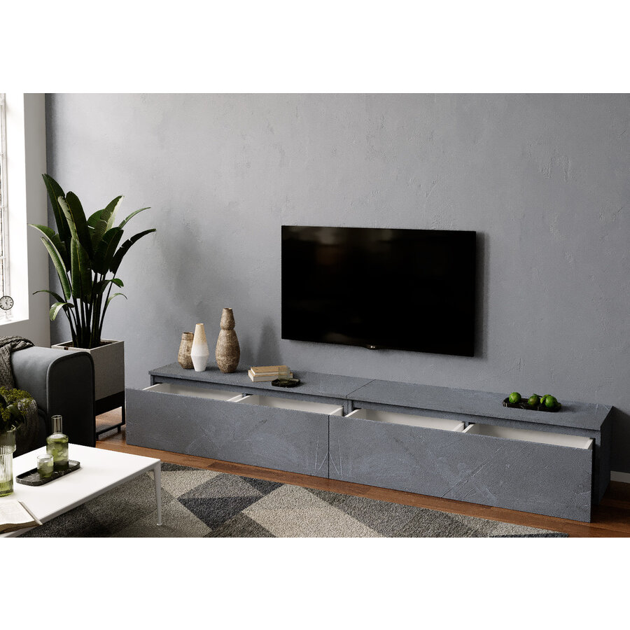 Ezra 276 cm TV Meubel Piombo Ezra 276 cm TV Meubel Piombo