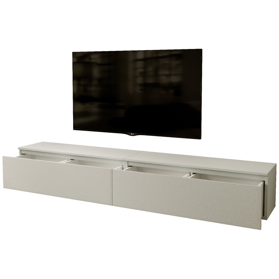 Ezra 276 cm TV Meubel Gesso Grijs
