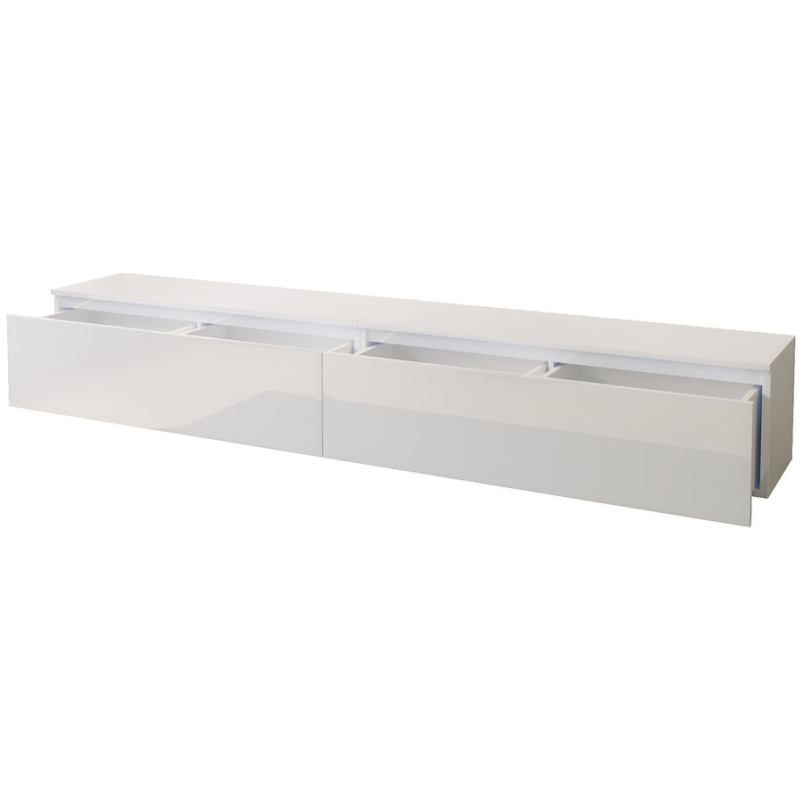 Ezra 276 cm TV Meubel Hoogglans Wit Ezra 276 cm TV Meubel Hoogglans Wit