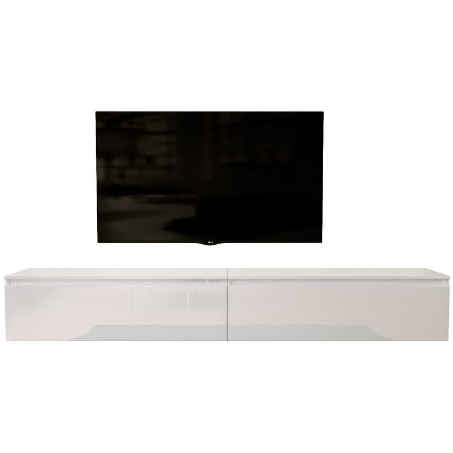 Ezra 276 cm TV Meubel Hoogglans Wit Ezra 276 cm TV Meubel Hoogglans Wit