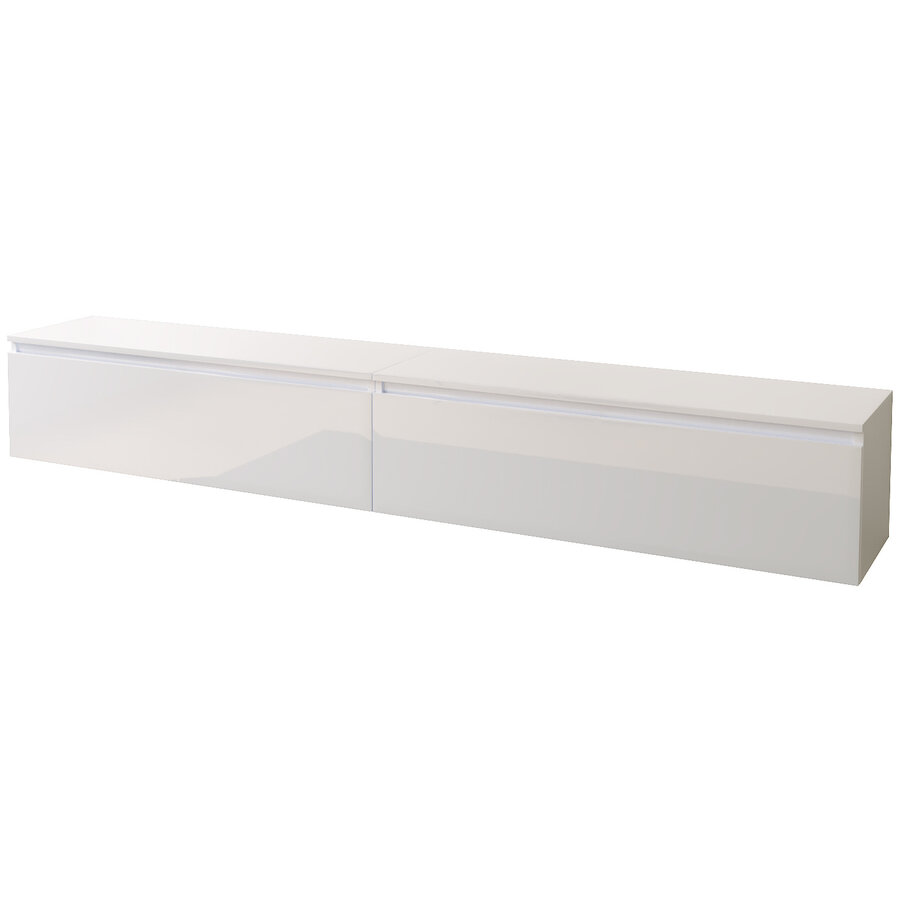 Ezra 276 cm TV Meubel Hoogglans Wit Ezra 276 cm TV Meubel Hoogglans Wit