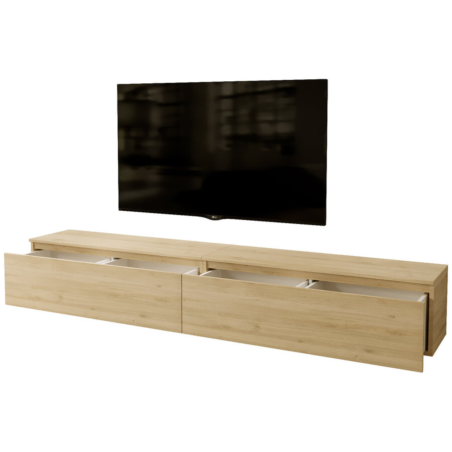 Ezra 276 cm TV Meubel Kadiz Eiken Ezra 276 cm TV Meubel Kadiz Eiken