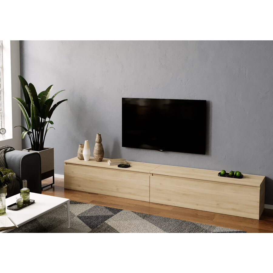 Ezra 276 cm TV Meubel Kadiz Eiken Ezra 276 cm TV Meubel Kadiz Eiken