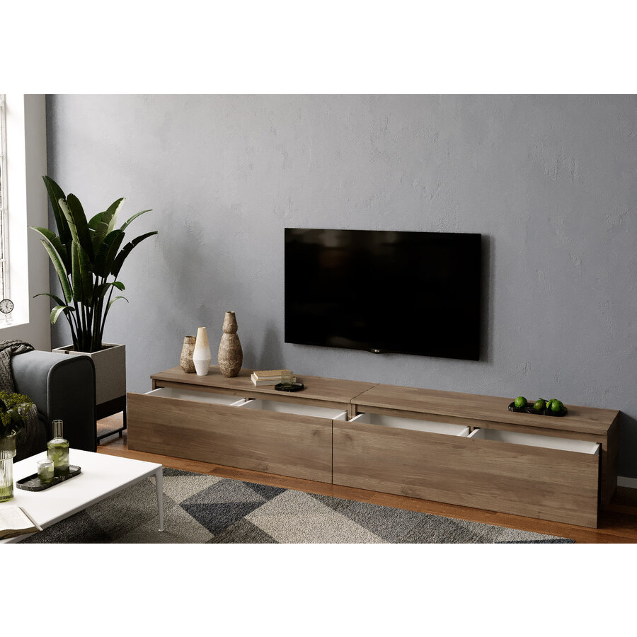 Ezra 276 cm TV Meubel Mercure Eiken Ezra 276 cm TV Meubel Mercure Eiken