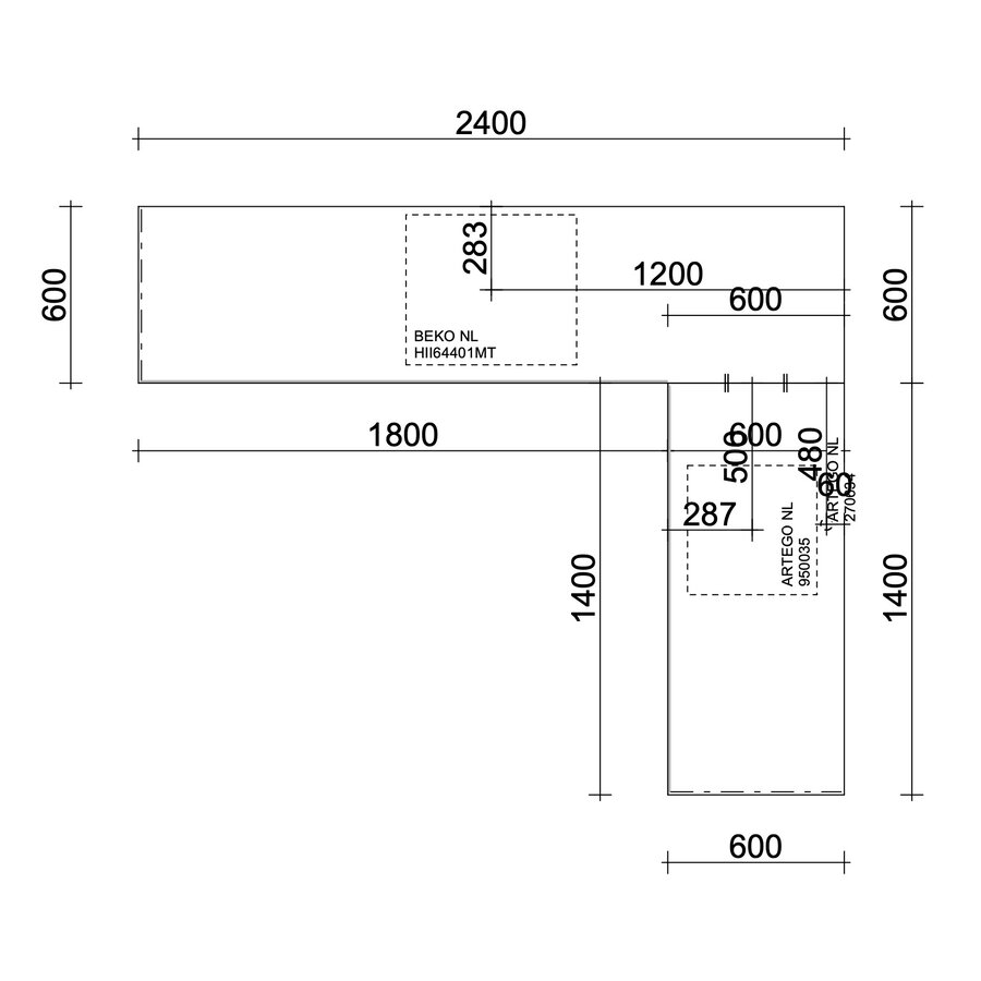 Turin Peterselie L - Keuken Zwart