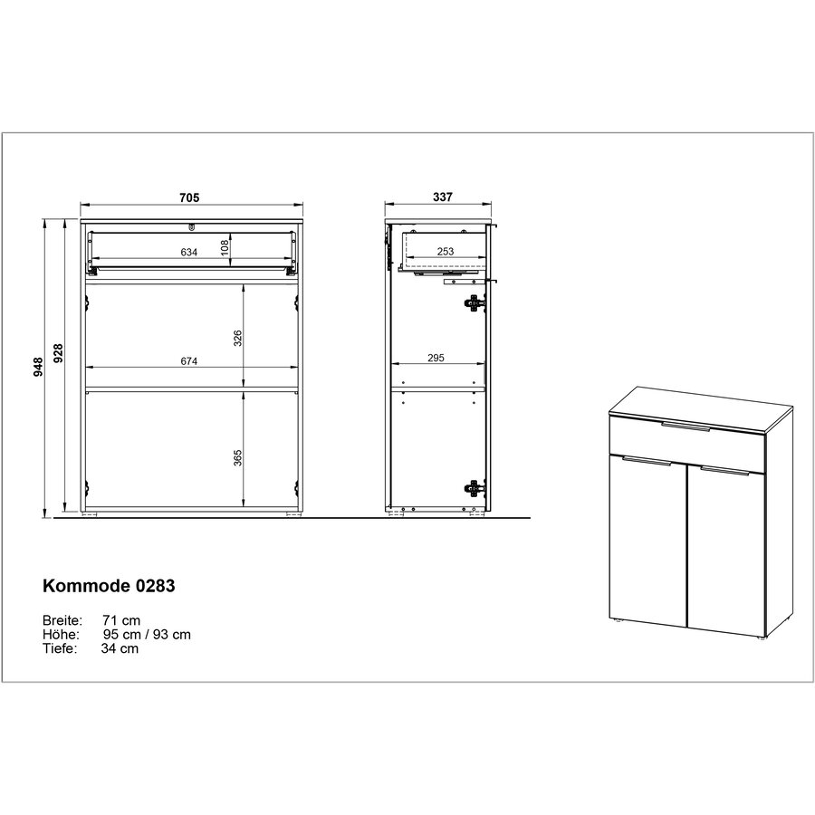 Crandon Grafiet Badkamerkast Large