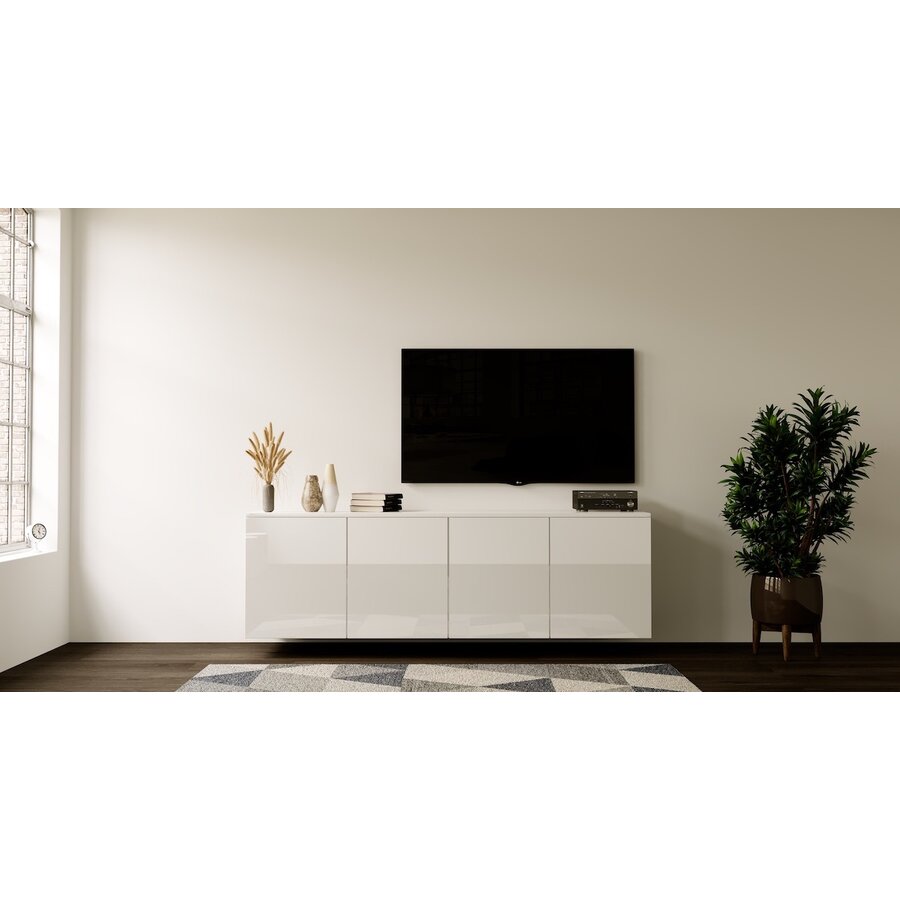 Neve Hoogglans Alpine Wit 160 cm Zwevend Dressoir Neve Hoogglans Alpine Wit 160 cm Zwevend Dressoir