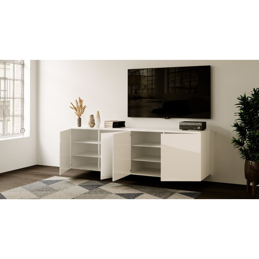 Neve Hoogglans Alpine Wit 180 cm Zwevend Dressoir Neve Hoogglans Alpine Wit 180 cm Zwevend Dressoir