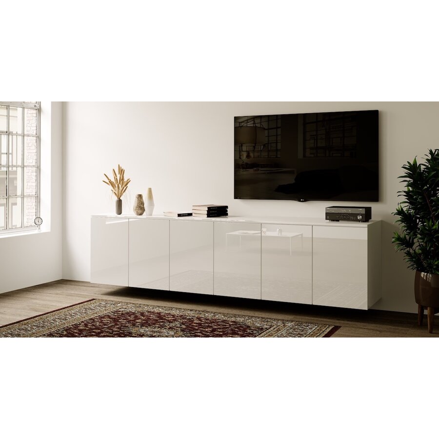 Neve Hoogglans Alpine Wit 270 cm Zwevend Dressoir Neve Hoogglans Alpine Wit 270 cm Zwevend Dressoir